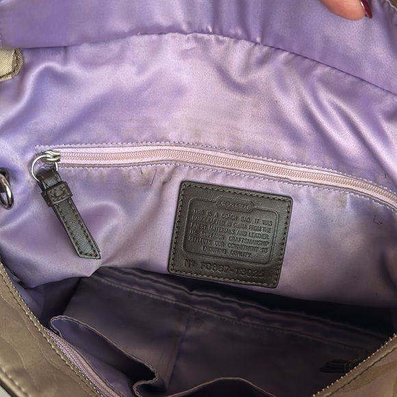 Coach Tan and Brown Signature Shoulder Bag - Picture 14 of 17